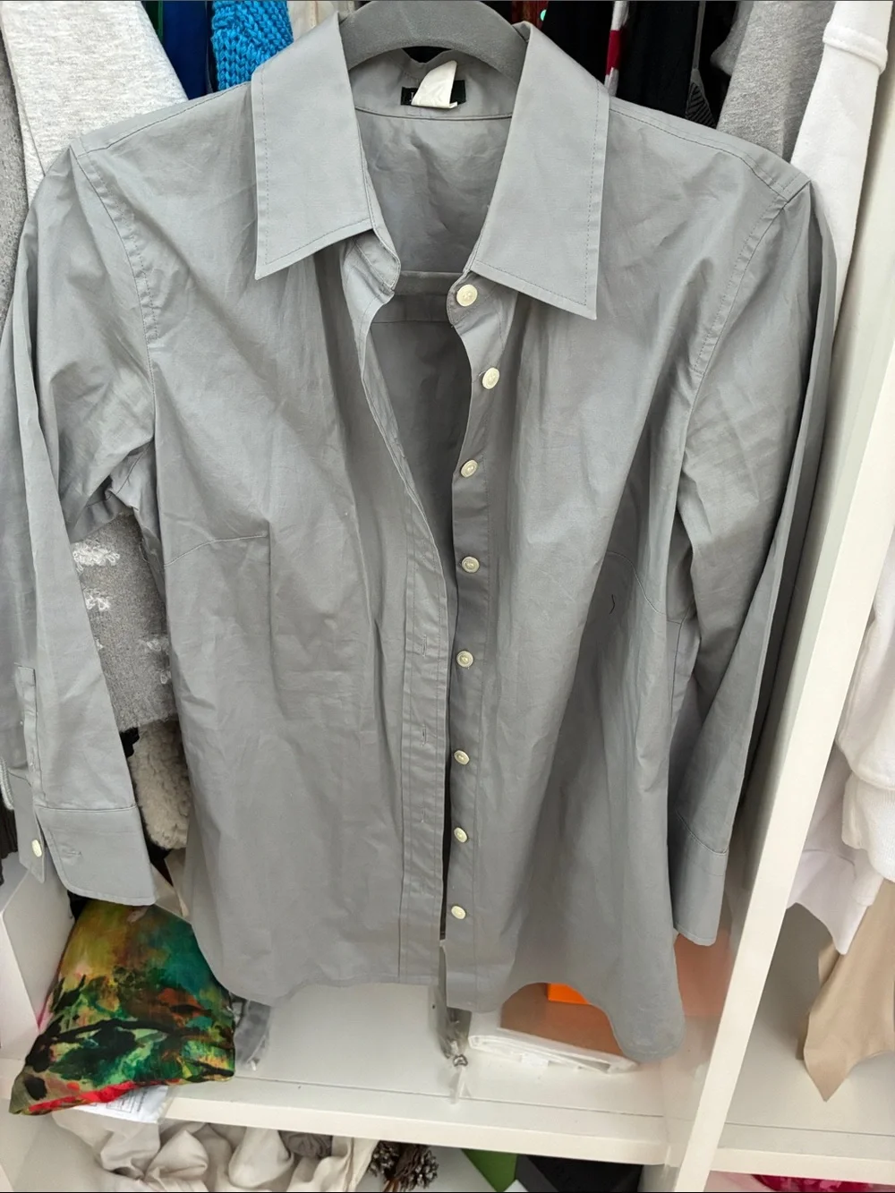 J.crew Classic women’s Grey Button-Up Dress Shirt S